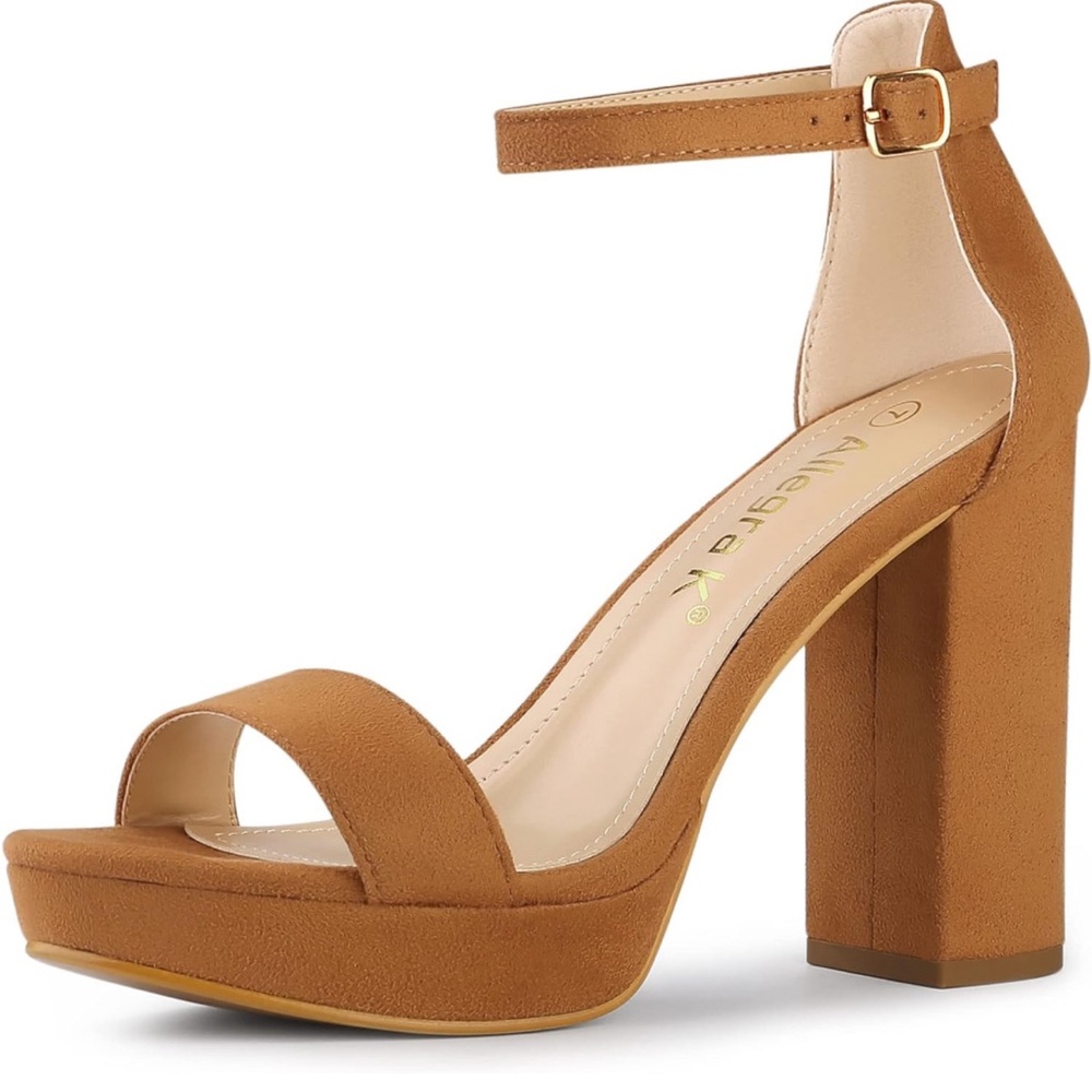Allegra K brown straps heels